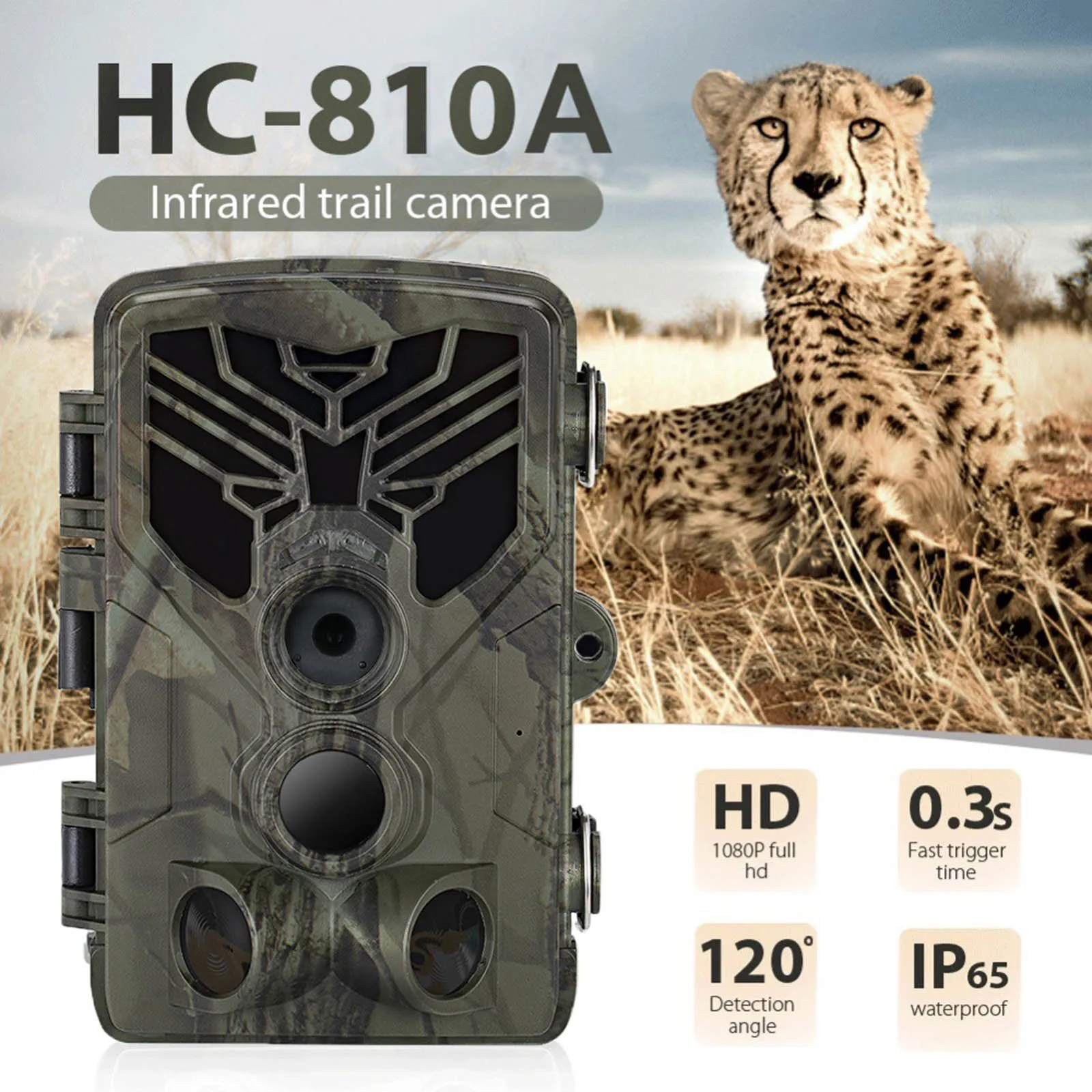 

Wildlife Trail Camera Night Vision Hunting Cameras 16MP Outdoor Wild Surveillance Tracking HD Monitoring Infrared Heat Sensing