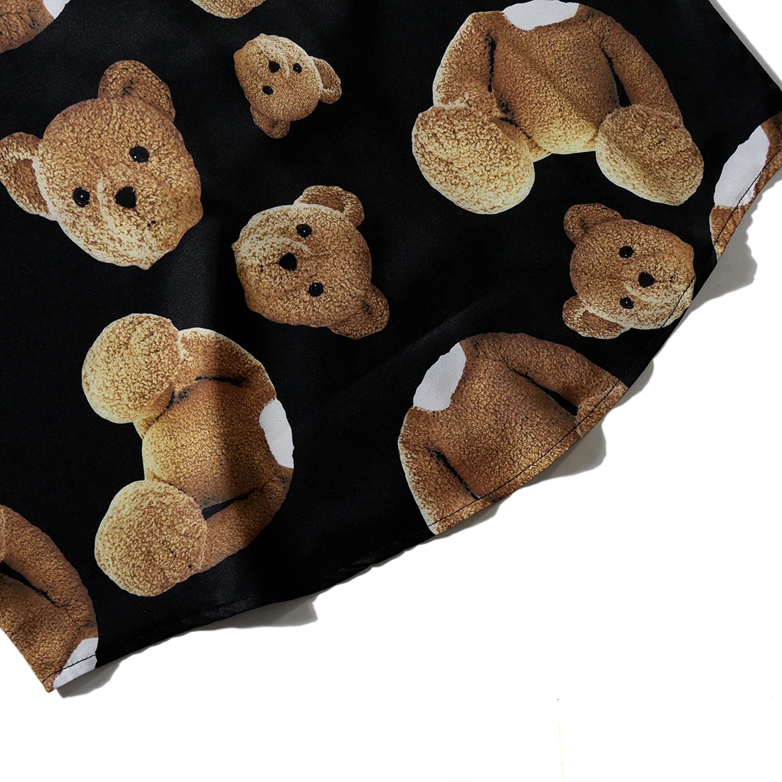 ATSUNNY Bear Print Short Sleeve Shirt HipHop Streetwear Casual Shirt Man Summer Fashion Hawaiian Shirts Tops