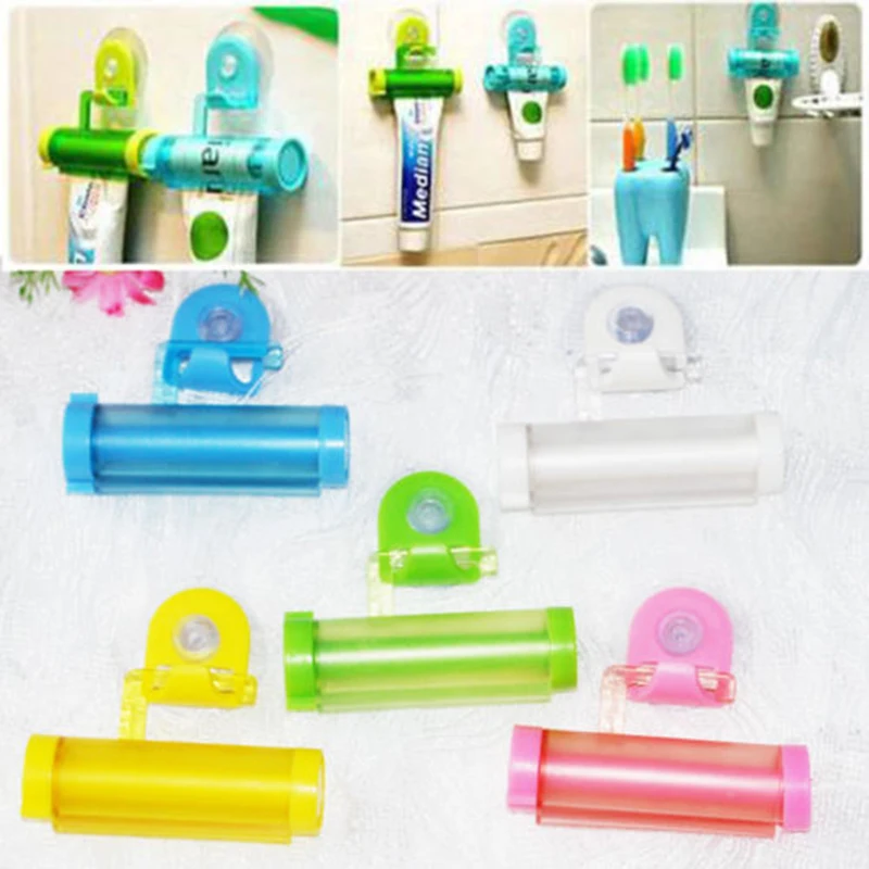 

New Creative Rolling Squeezer Toothpaste Dispenser Tube Sucker Hanging Holde Distributeur Dentifrice Bathroom Accessories