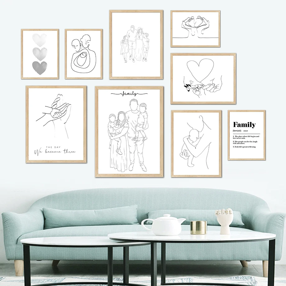 Минималистичная Настенная картина Hand In Love постеры и принты на холсте в