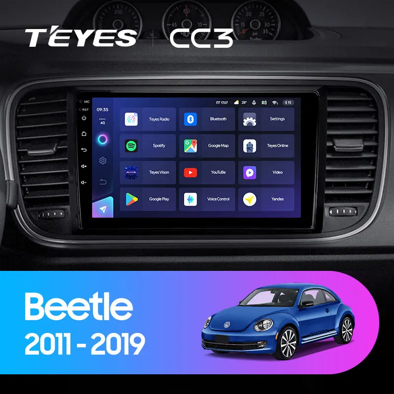 TEYES CC3 Штатная магнитола For Фольксваген Битл A5 Volkswagen Beetle 2011 - 2019 до 8-ЯДЕР 6 + 128ГБ 27EQ DSP