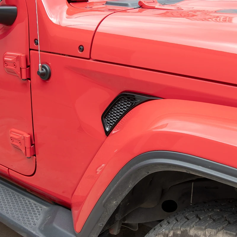 

NewCar Stickers ForJeep Wrangler Jl Leaf Plate Air Inlet Decoration ABS for Jeep Wrangler Jl Accessories