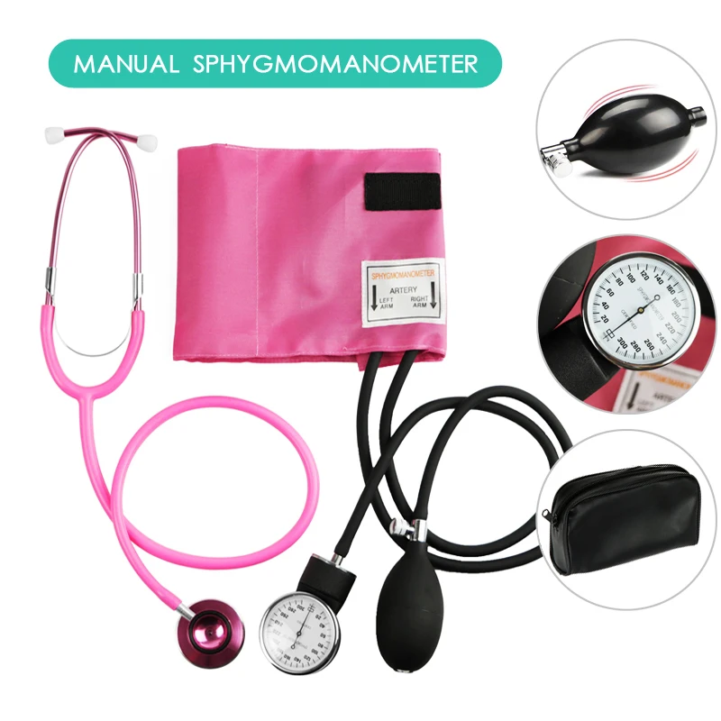 Фото Медицинский розовый прибор для измерения артериального давления манжетный