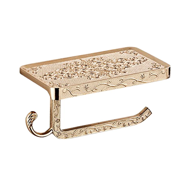 

Antique Carved Zinc Alloy Bathroom Paper Holder Wall Mounted Tissue Stand Mobile Phone Holder SDF-SHIP