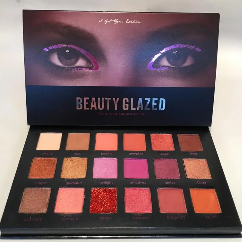 2019 Beauty Glazed матовые Перламутровые тени для век Палитра мерцающие Искусственные