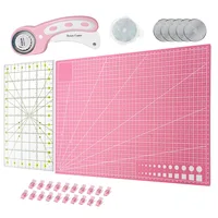 28pcs Rotary Cutter Kit 45mm Rotary Cutter & A4 Self Healing Cutting Mat&Patchwork Ruler&Blade for Quilting Leather Crafting