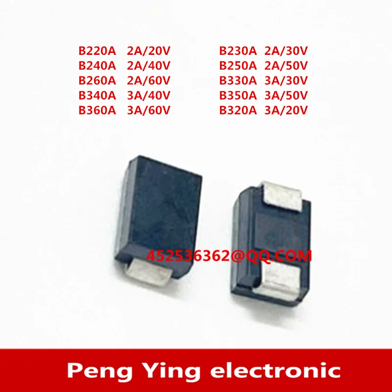 100 шт. B220A B230A B240A B250A B260A B320A B330A B340A B350A B360A диод Шоттки 3a60в патч SMA оригинальный спот |