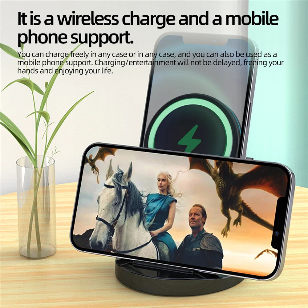 

Qi Wireless Charger Magsafing Folding Stand For iPhone 12 Pro Max 12Mini 3 in 1 Magnetic Wireless Charging Magsafe Phone Holders