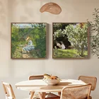 Винтажная Настенная картина с изображением розы, девушки, Европейский абстрактный пейзаж, постер на холсте, Скандинавская Настенная картина для гостиной, домашний декор