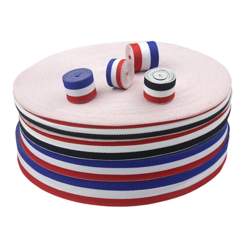 50 ярдов 1-2 5 см полиэфирная тесьма три цвета Полосатый ремень для подарка и медали