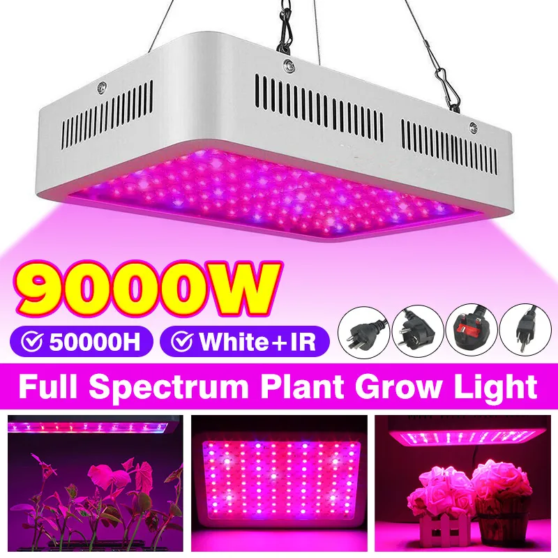 9000W LED Grow Light Waterproof Phytolamp 100Leds Chip Phyto Growth Lamp 265V Full Spectrum Plant Lighting For Indoor Plant