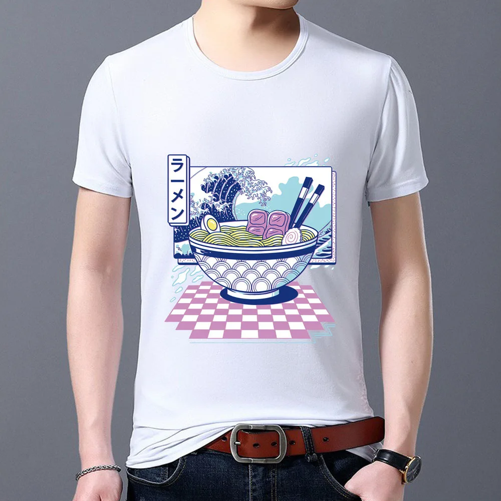 

Classic T-shirt White Men's Daily Simple Printing Series O-neck Basic Men's Casual Commuter All-match Home Youth Comfortable Top