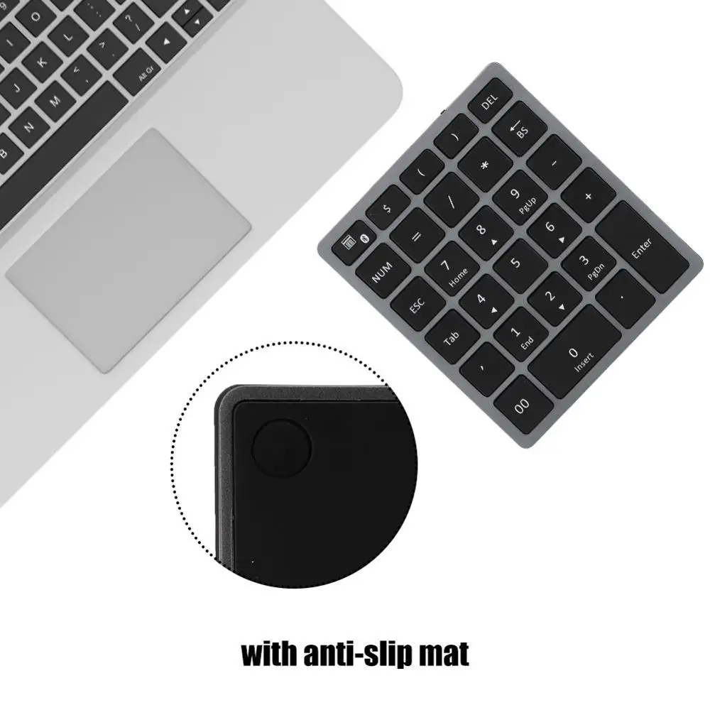 Беспроводная Bluetooth цифровая клавиатура с 28 клавишами перезаряжаемая