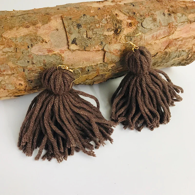 M & G новые модные медные серьги из хлопка макраме в стиле бохо хлопковые плетеные