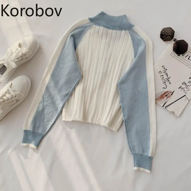 Коробов новые осенние на молнии с высоким плотно облегающим шею воротником