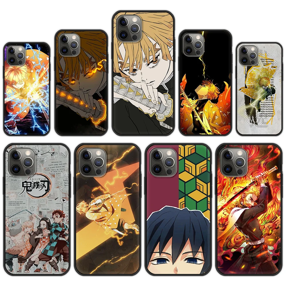 

Kimetsu No Yaiba Phone Case Cover For iPhone 13 12 11 Pro Max 8 7 Plus X XR XS Max SE 2020 Fundas Silicone Soft Shell Back Coque