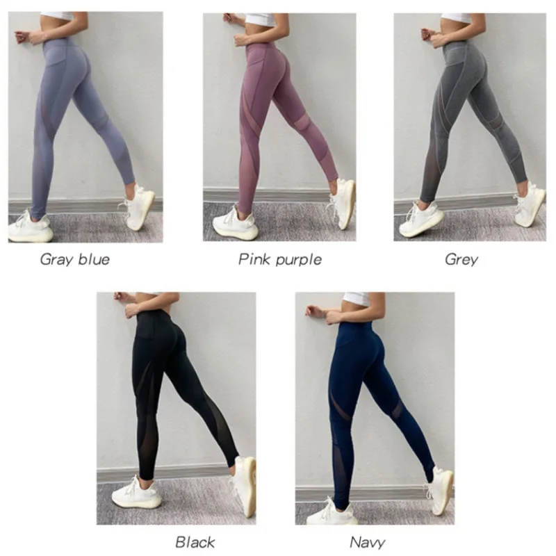 

Mesh Stitching Legging Sport Femme Yoga Pants Seamless Leggings High Waist Running Fitness Leggins Push Up Gym Clothing Tights