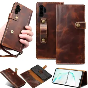 for coque samsung note 20 ultra s20 plus note 10 s10 real leather flip wallet finger strap grip cover case for samsung s20 funda free global shipping