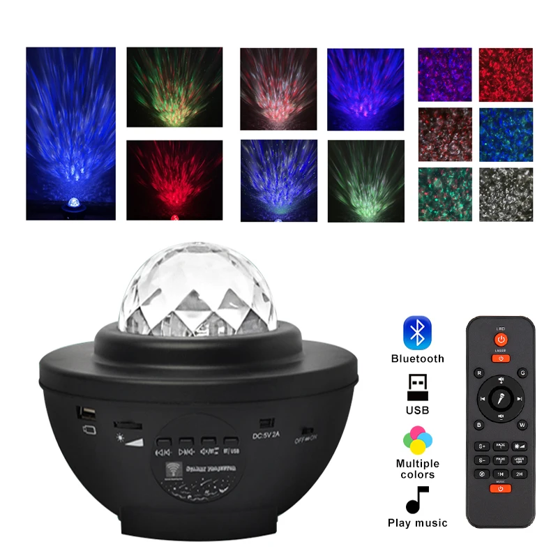 

LED Star Galaxy Projector Remote Romantic Nigth Light Room Decor Rotating Starry Sky Lamp Ocean Wave Projector Bedroom Lamp Gift