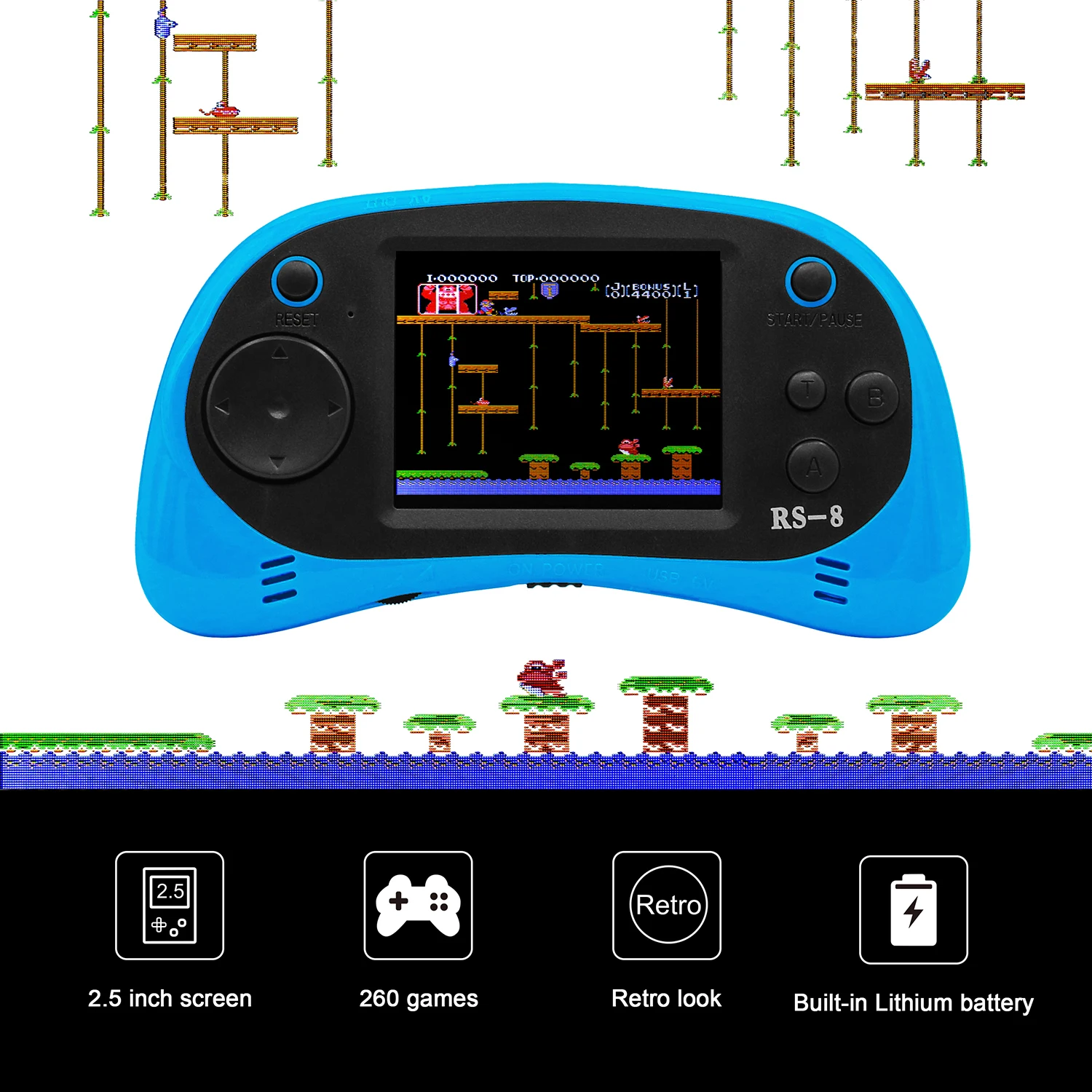 Портативная игровая система с USB-зарядкой 260 ретро-игр для детей | Электроника
