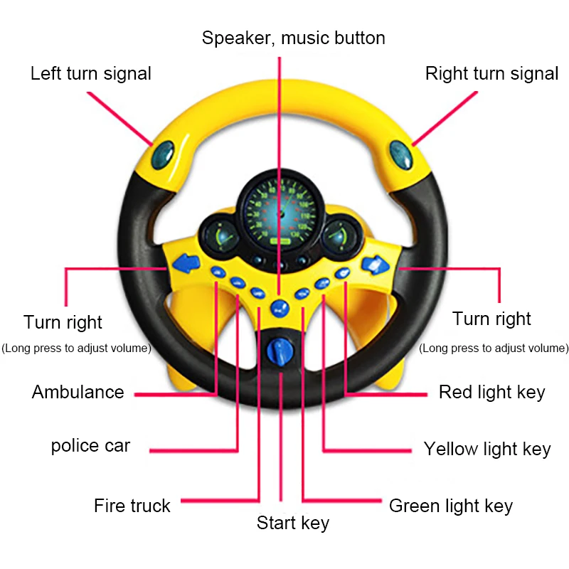 Детская имитация копилота рулевое колесо игрушки Акустооптическая музыка