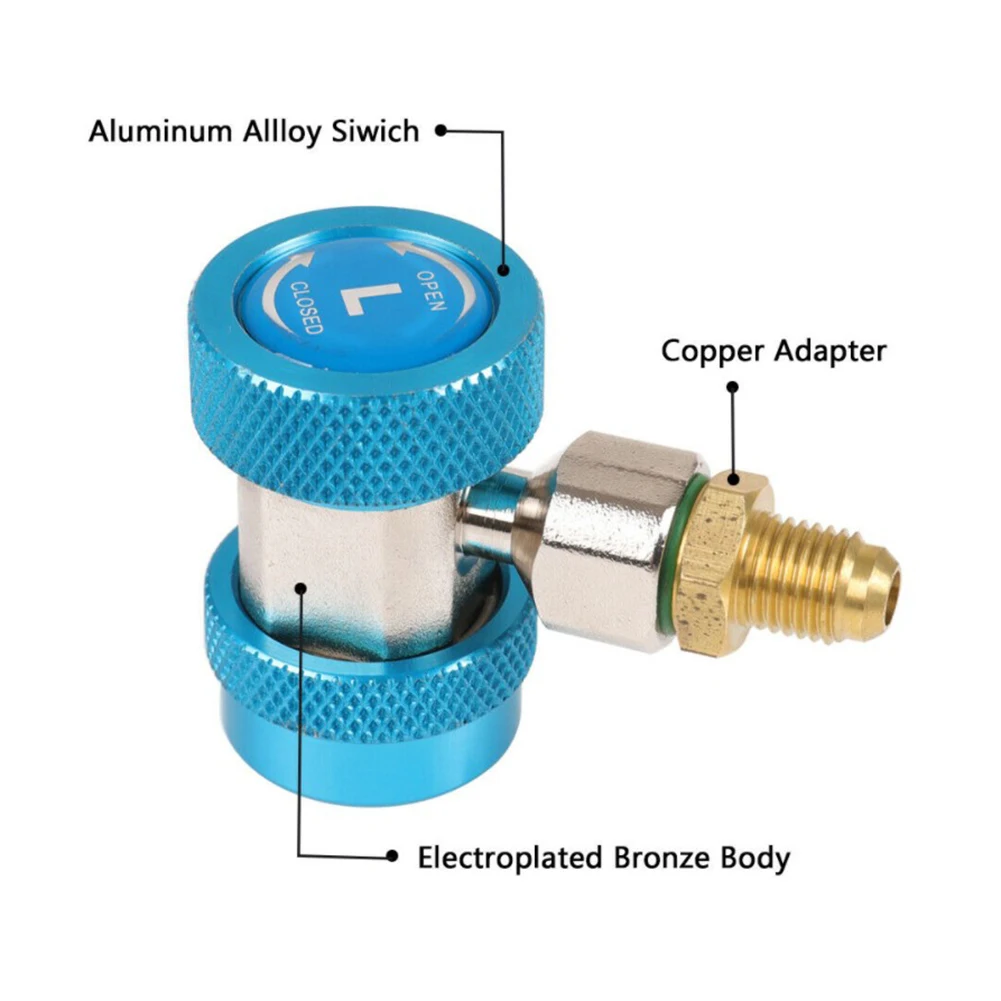 

Quick Refrigerant Adapter Coupler R134a Quick Coupler Fittings Durable