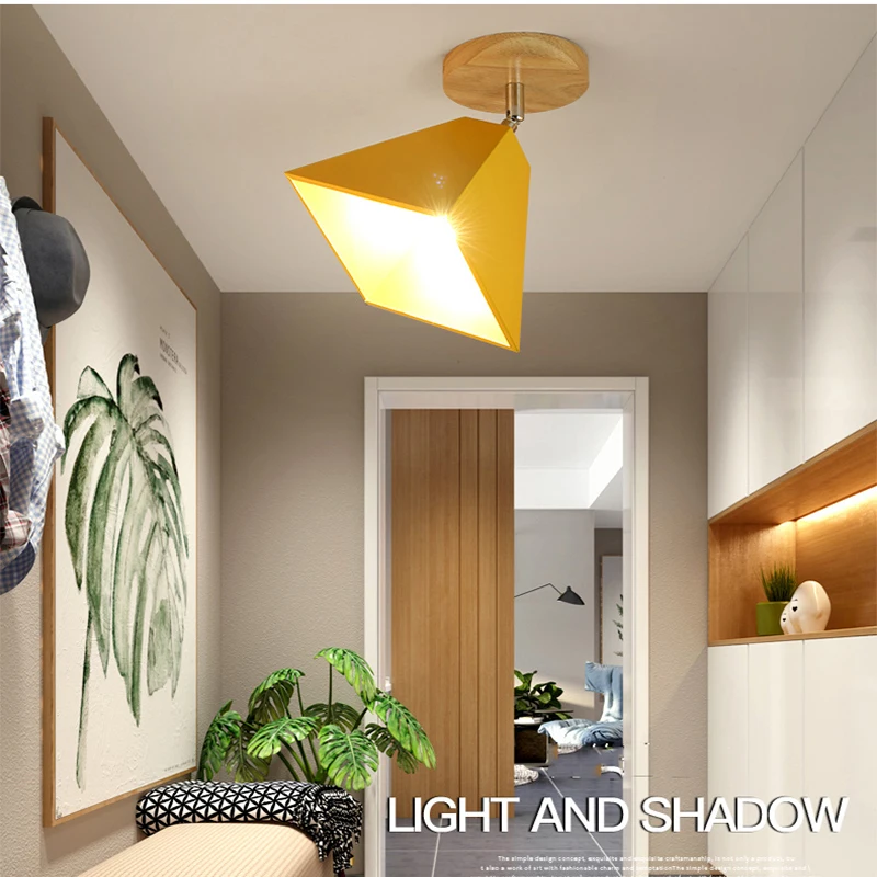 Современные светодиодные потолочные лампы Nordic Plafondlamp деревянная потолочная