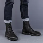 Мужские ботинки из натуральной кожи, повседневные, водонепроницаемые, зимние