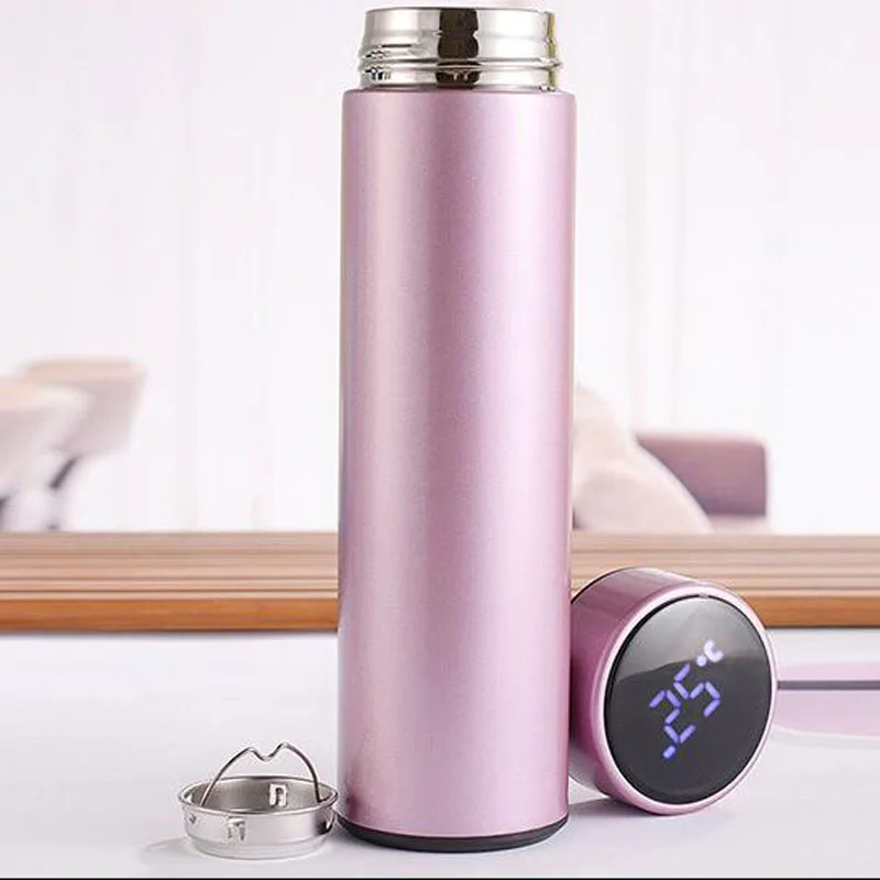 

500ML Thermos Bottle Smart Stainless Steel Business Water Cup Simple Fashion Vacuum Cup Coffee Cup Portable Water Bottle