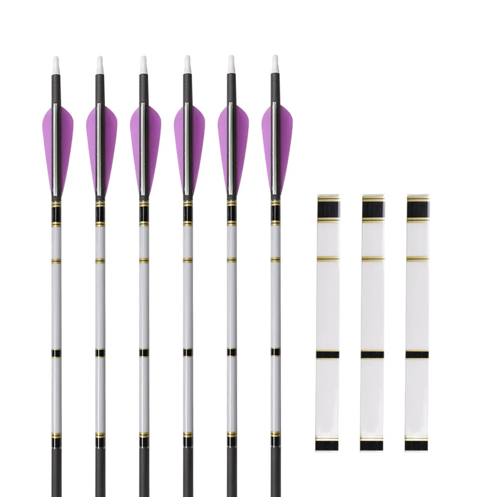 

Carbon Aluminum Arrow Archery Shaft With Arrow Tail Sticker Accessories 15 Pcs