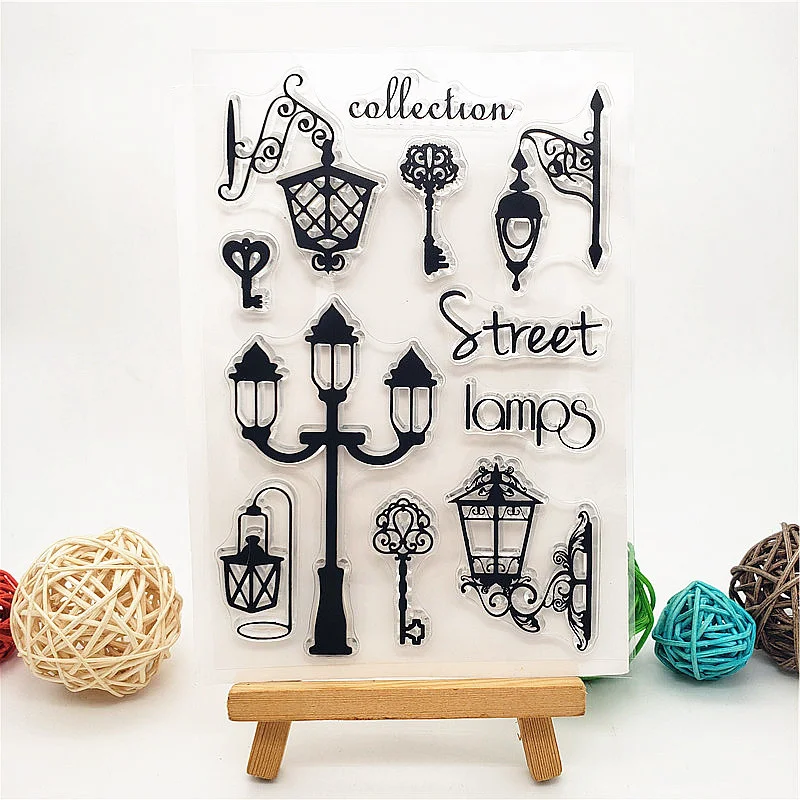 

Street Lamp Clear Stamps Transparent Seal 11x16cm Silicone Seal TPR Halloween Roller Stamps DIY Scrapbooking Cards