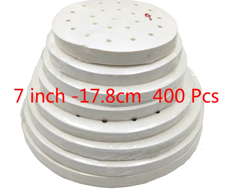 

400Pc/Bag Air Fryer Steamer Liners Premium Perforated Wood Pulp Papers Non-Stick Steaming Basket Mat Baking Cooking Kitchen Tool