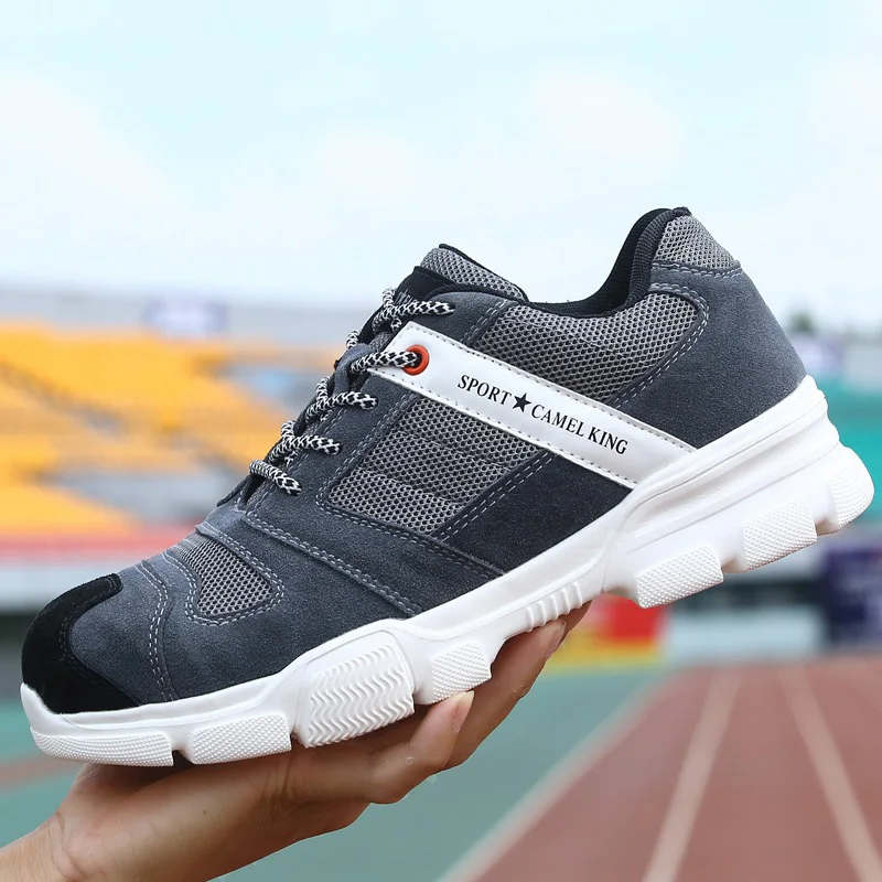 

Manlegu Safety Shoes Work Construction Boots Men's Outdoor Leather Man Boot Puncture-Proof Work Sneakers With Steel Toe Cap