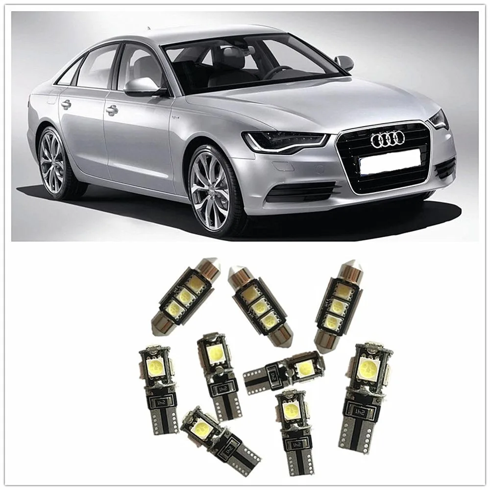Комплект белого светодиодного интерьера для AUDI A4 или S4 (B5) Q7 Q3 Q5 9 шт. | Автомобили и
