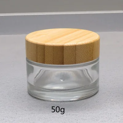 50G bamboo lid jar 10 шт. Вт, 30 Вт, 50 г, прозрачная Стекло баночка для крема с крышки из бамбука, круглая пустая Одежда высшего качества Стекло Косметические Баночки, сделай сам, инструменты для макияжа глаз баночка для крема - Цвет: 50G bamboo lid jar