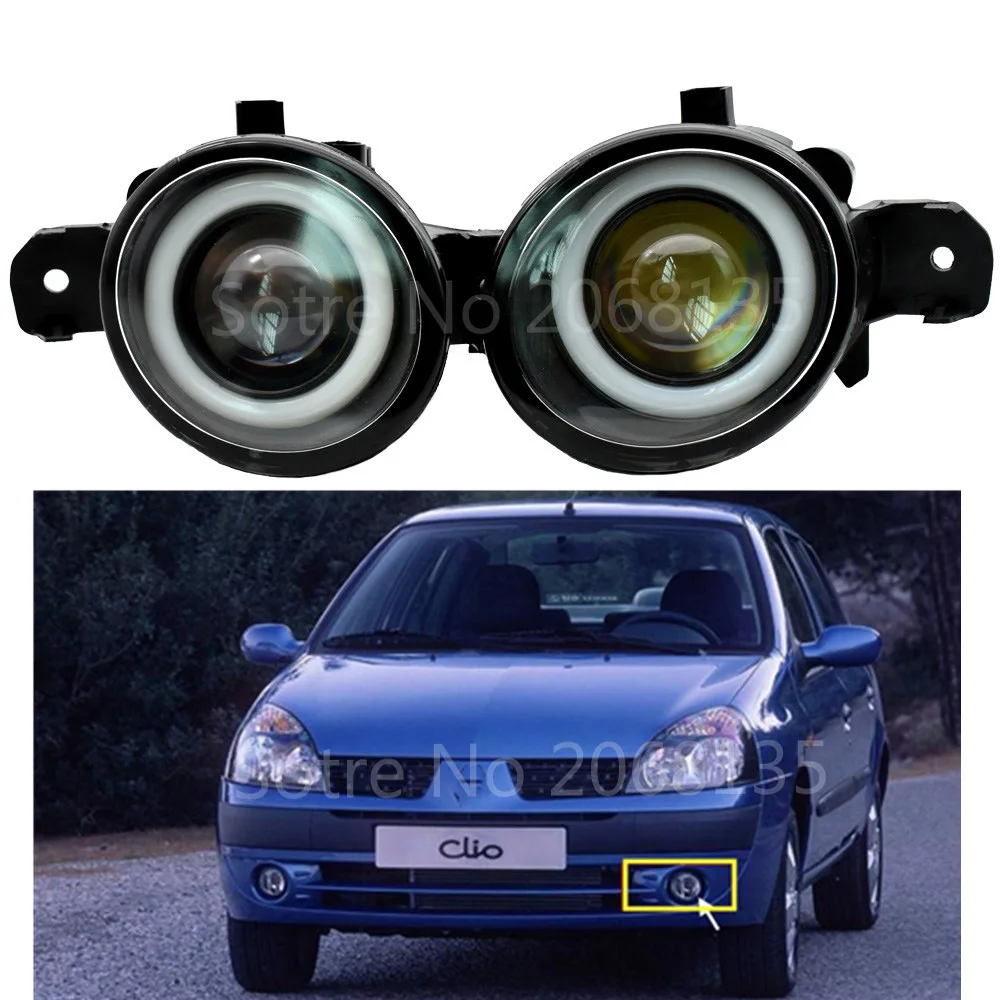 

2pcs/pair Fog Lamp Assembly For Renault Symbol (LB0/1/2_) Saloon 1998-2010 LED H11 Fog Light with Angel Eye