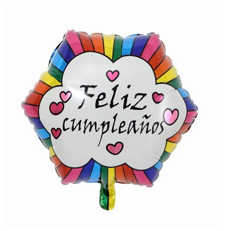 10 шт 18inch FELIZ cumpleaños Фольга воздушные шары ИСПАНИЯ С Днем Рождения Круглый с гелием