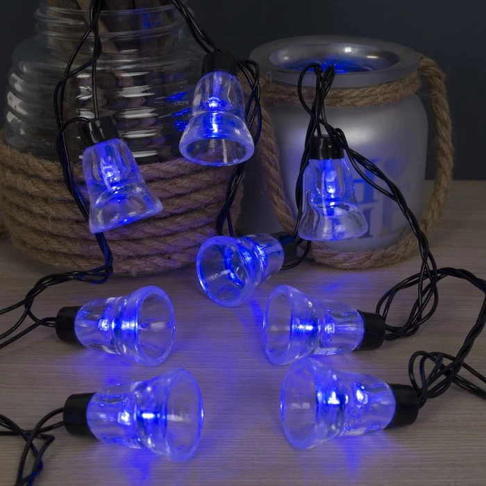 Гирлянда "Нить" улично комнатная с насадками "Колокол" 5м LED(IP44) 40 220V 8