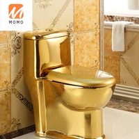 european style gold toilet for domestic use siphon type water saving and odor proof ceramic color toilet for small domestic use
