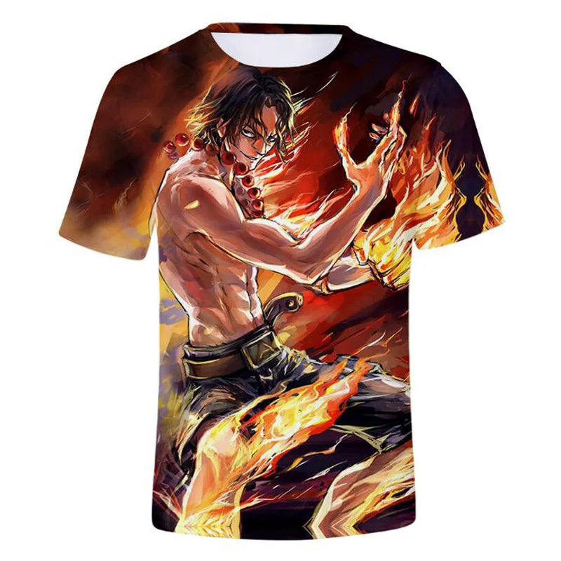 

Japanese Anime Funny Short-sleeved T-shirt an Anime Street Clothing 3D Effect Man T-shirt Monkey D Luffy Summer Streetwear Top