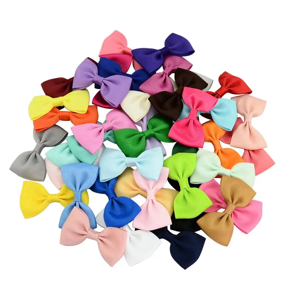 

40colors 1piece Colorful Ribbon Bowknots Hair Clips For Baby Girls Boutique Mini Hairgrip Cute Barrettes Kids Hair Accessories