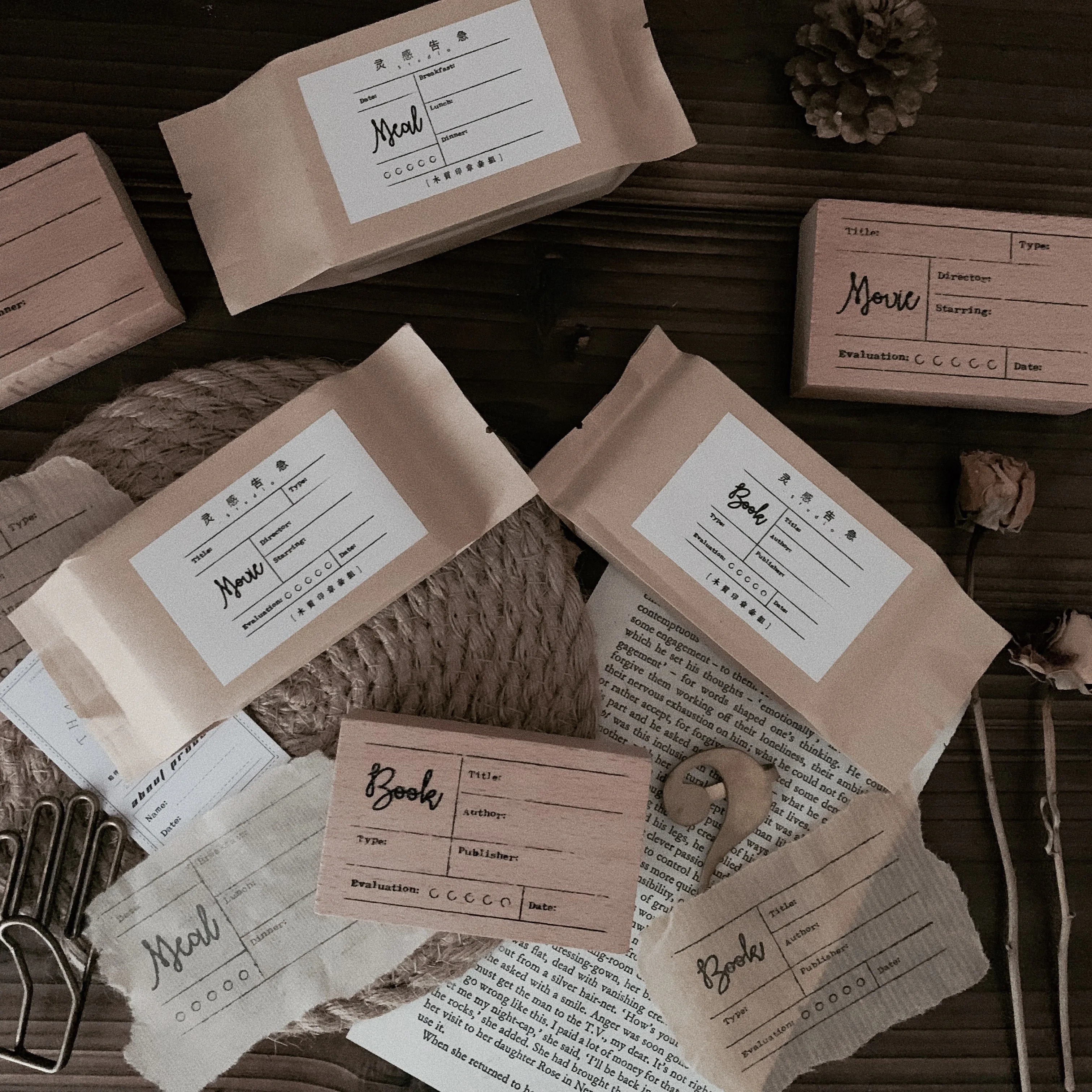 Винтаж еды в кино запись штамп DIY деревянные и резиновые штампы для Скрапбукинг