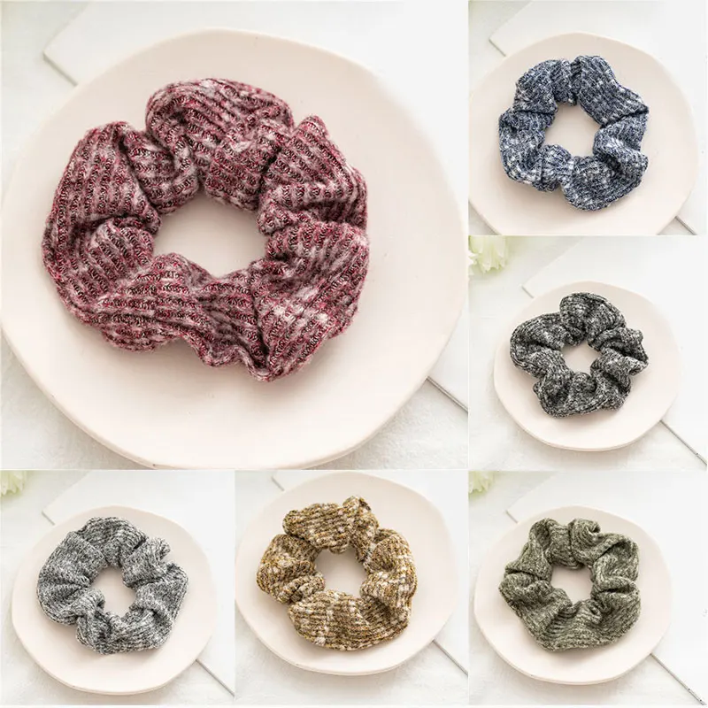 

Stripes Women Rubber Band Autumn Winter Soft Hair Scrunchies Hair Rope Ponytail Holder Elastic Hair Bands Girls Hair Accessories