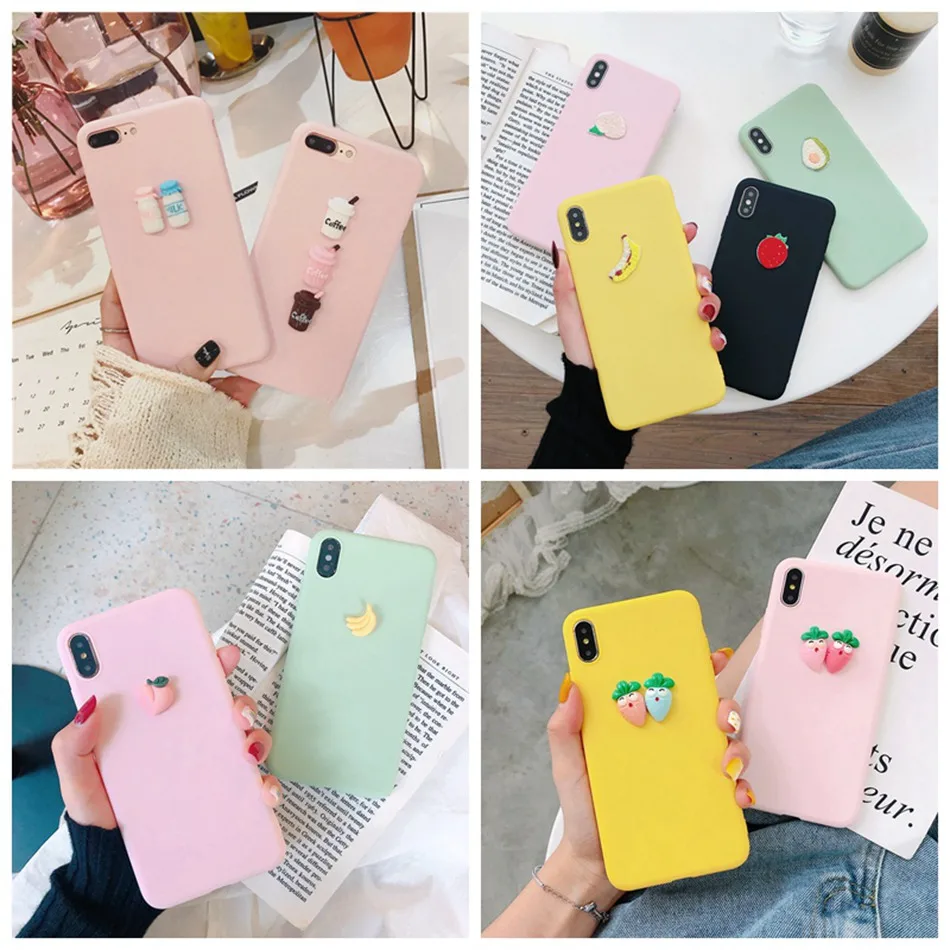 For OPPO F11 Pro R17 K1/R15X F9 F7 F5 Case 3D DIY Milk Coffee Cute Peach Avocado Cover A5/A3S A7 A9 A3 A1K Soft |