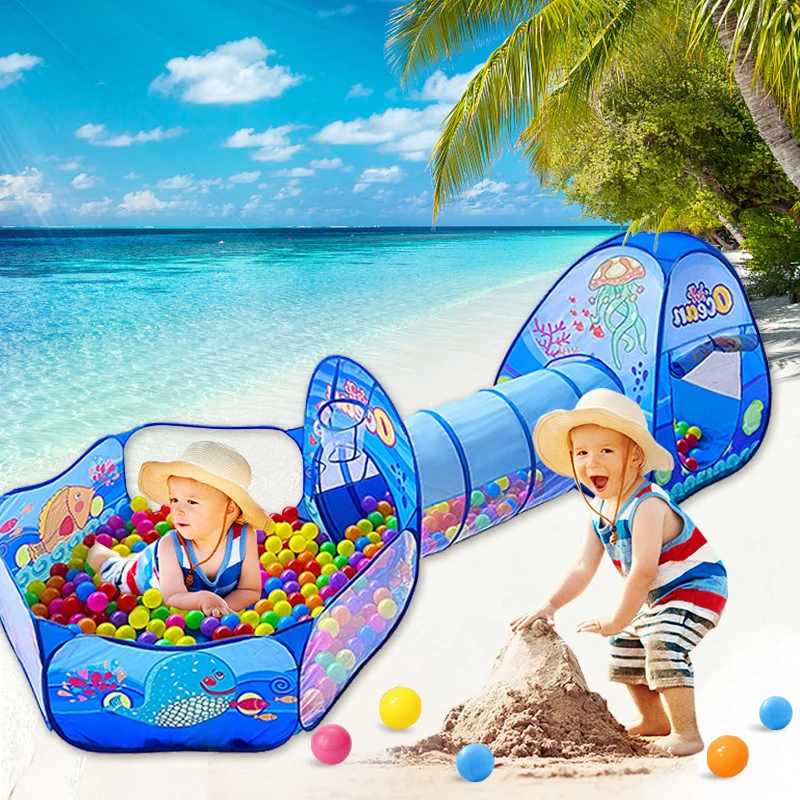 

3 In 1 Kids Tent Children Play Ball Pit Pool Portable Foldable Children's Tent Play Tunnel Tent House For Boys Girls