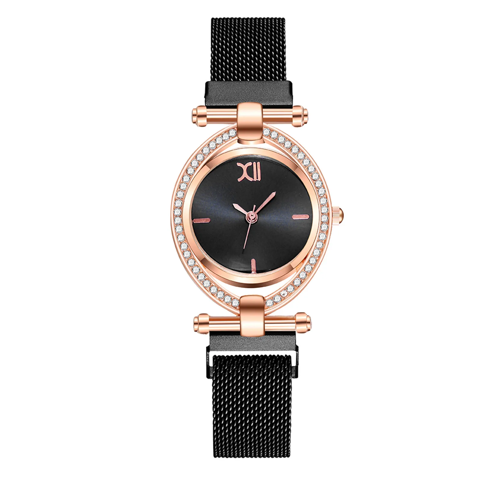 

Smart Watch vansvar Casual Quartz Stainless Steel Band Women Flower Rhinestone Watch