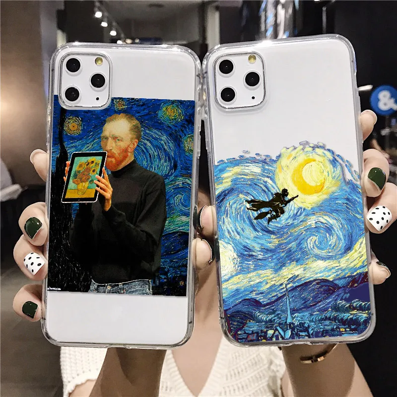 Мона Лиза Ван Гог художественные мемы друзья для iPhone 12 11 13Pro 7Plus 7 8 8Plus X XS Max XR мягкий
