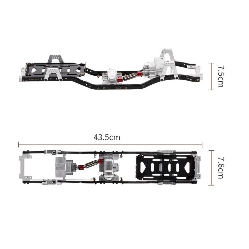

31m Wheelbase Prefixal Gearbox Metal Chassis Frame for Axial SCX10 & SCX10 II 90046 90047 1/10 RC Crawler Car Parts