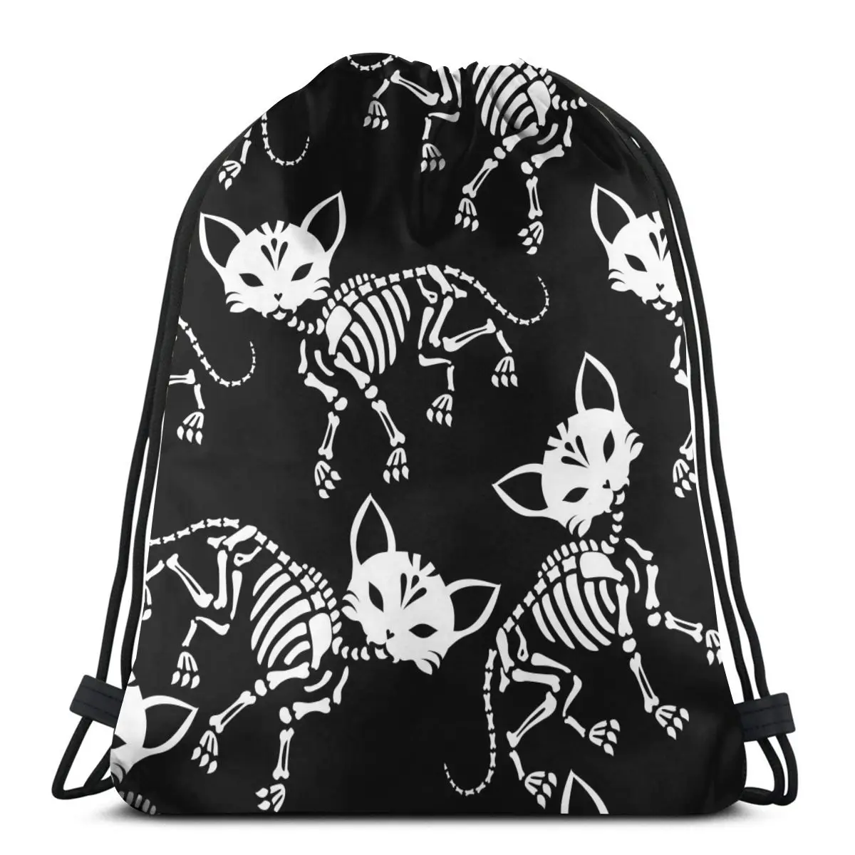 

New beam mouth backpack Drawstring Drawstring Cute Skeletons Cats Day Of The Dead bag Unisex fashion bag