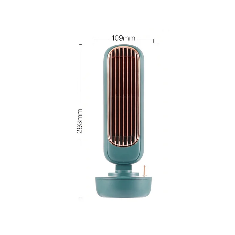 

Portable Air Conditioner Personal Mini Desktop Air Cooler Spray Mist Humidifier USB Leafless Silent Fan 220mL Water Tank